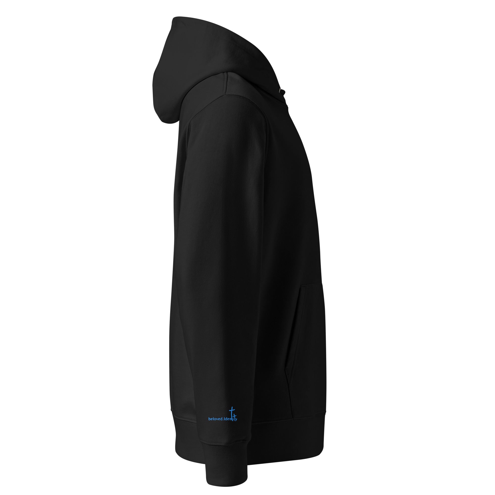 Christlicher Herren Hoodie aus schwerer Baumwolle mit gesticktem Symbol. Zeitloser Faith Hoodie – warm, hochwertig - Identität in Christus.