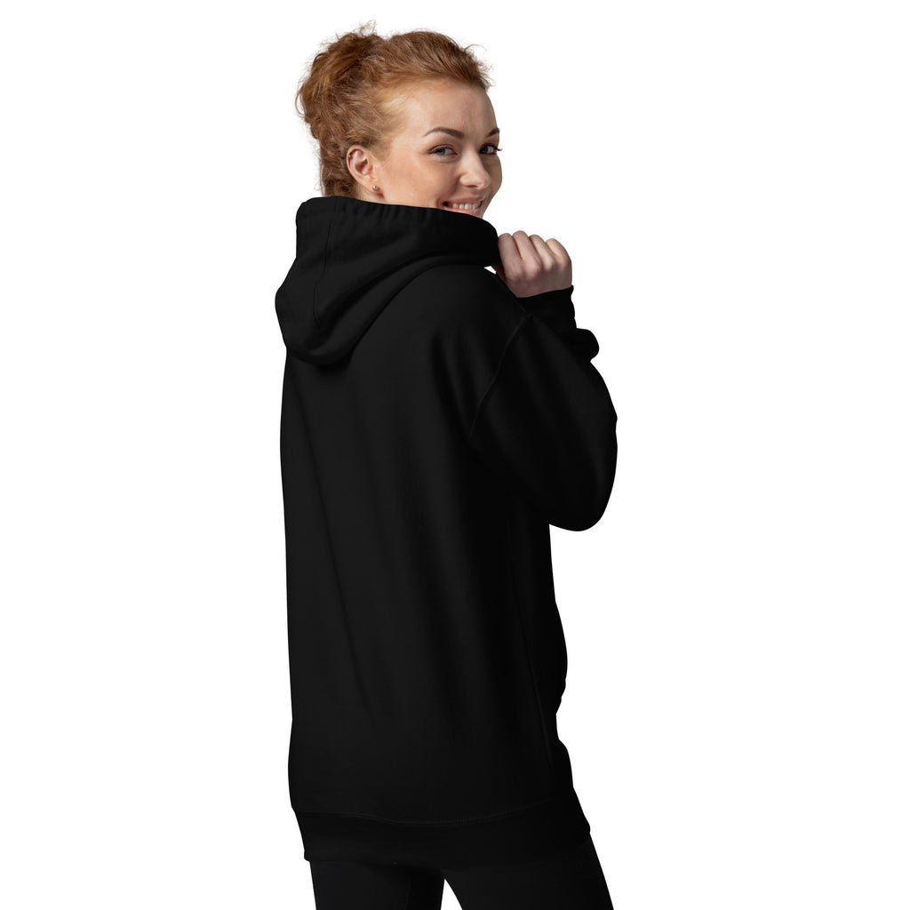 Christlicher Damen Hoodie mit minimalistischem Stick Logo. Weicher Faith Hoodie aus Baumwolle mit Kapuze und Tasche – inspiriert von Identität in Christus.