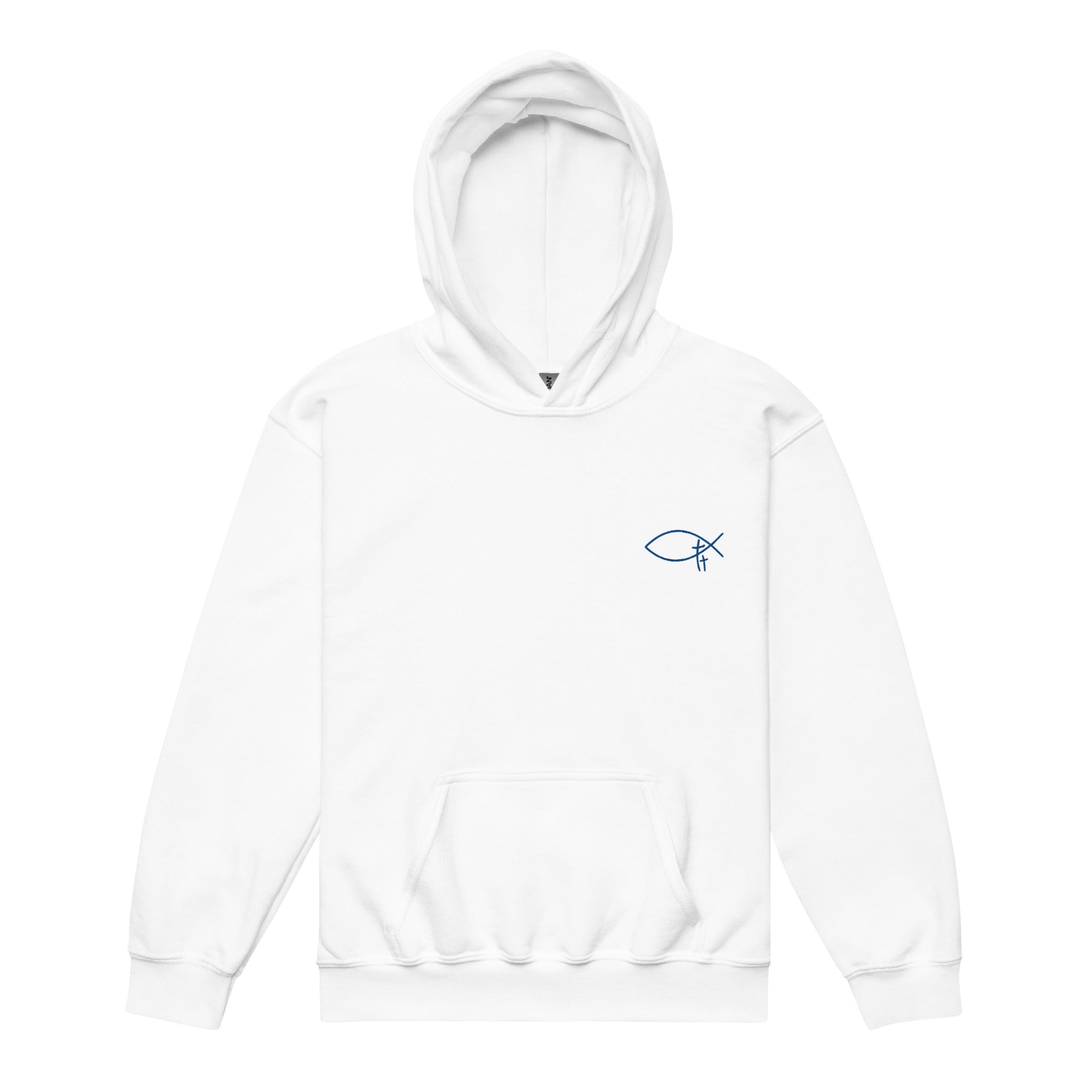 Christliche Kinderkleidung mit hochwertiger Stickerei. Minimalistische Kids Hoodies.