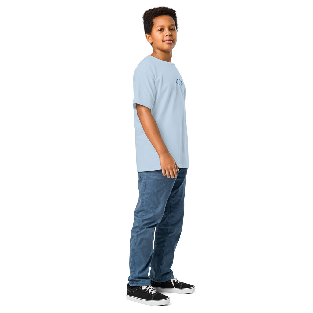Christliche Kinderkleidung mit hochwertiger Stickerei. Minimalistische Kinder T-Shirts. Faith Streetwear beloved.Identity