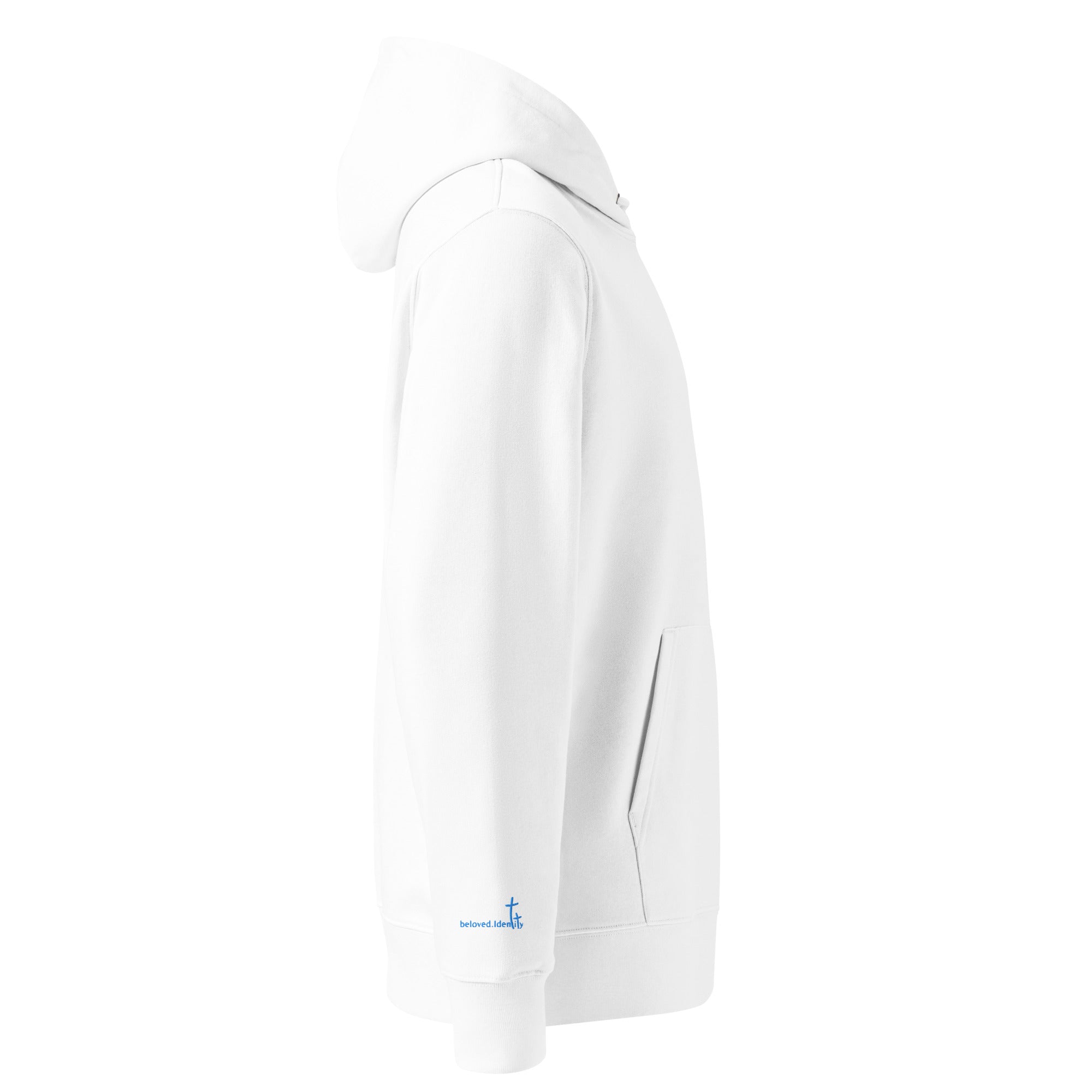 Christlicher Herren Hoodie aus schwerer Baumwolle mit gesticktem Symbol. Zeitloser Faith Hoodie – warm, hochwertig - Identität in Christus.
