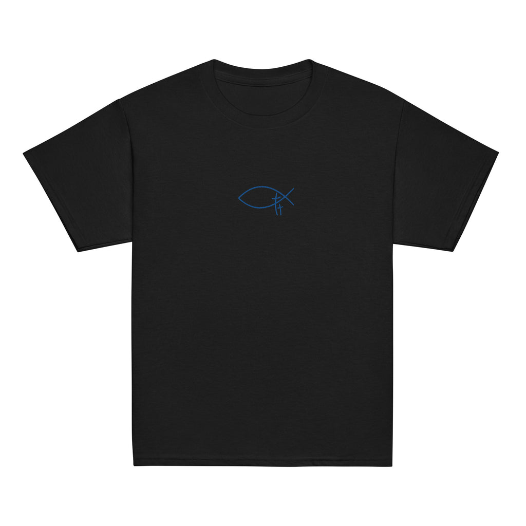 Christliche Kinderkleidung mit hochwertiger Stickerei. Minimalistische Kinder T-Shirts. Faith Streetwear beloved.Identity