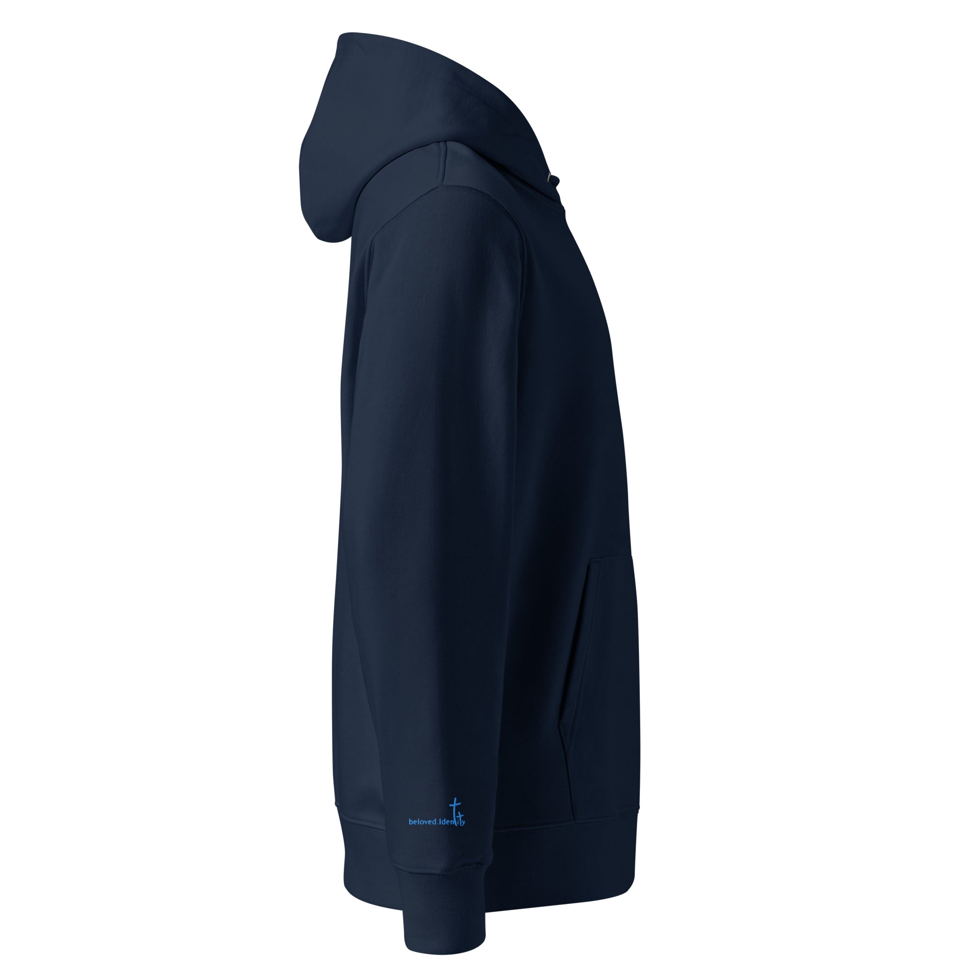 Christlicher Herren Hoodie aus schwerer Baumwolle mit gesticktem Symbol. Zeitloser Faith Hoodie – warm, hochwertig - Identität in Christus.