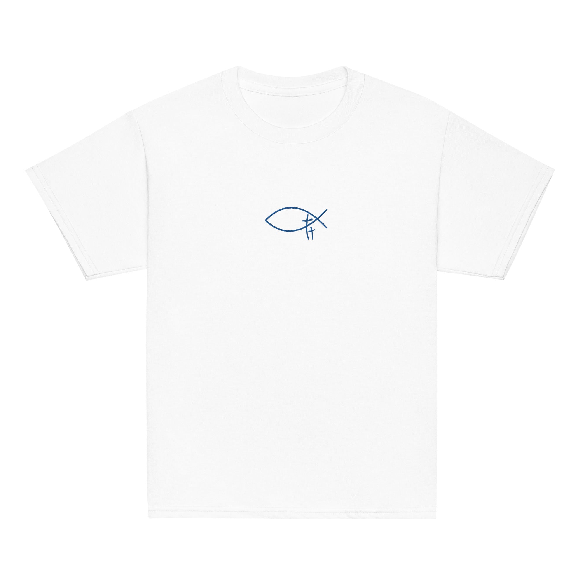 Christliche Kinderkleidung mit hochwertiger Stickerei. Minimalistische Kinder T-Shirts. Faith Streetwear beloved.Identity