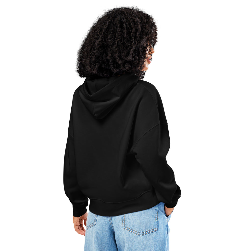 Sanfter christlicher Damen Hoodie mit gesticktem Symbol. Minimalistischer Faith Hoodie ohne Fronttasche – weich, feminin - deine Identität in Christus.