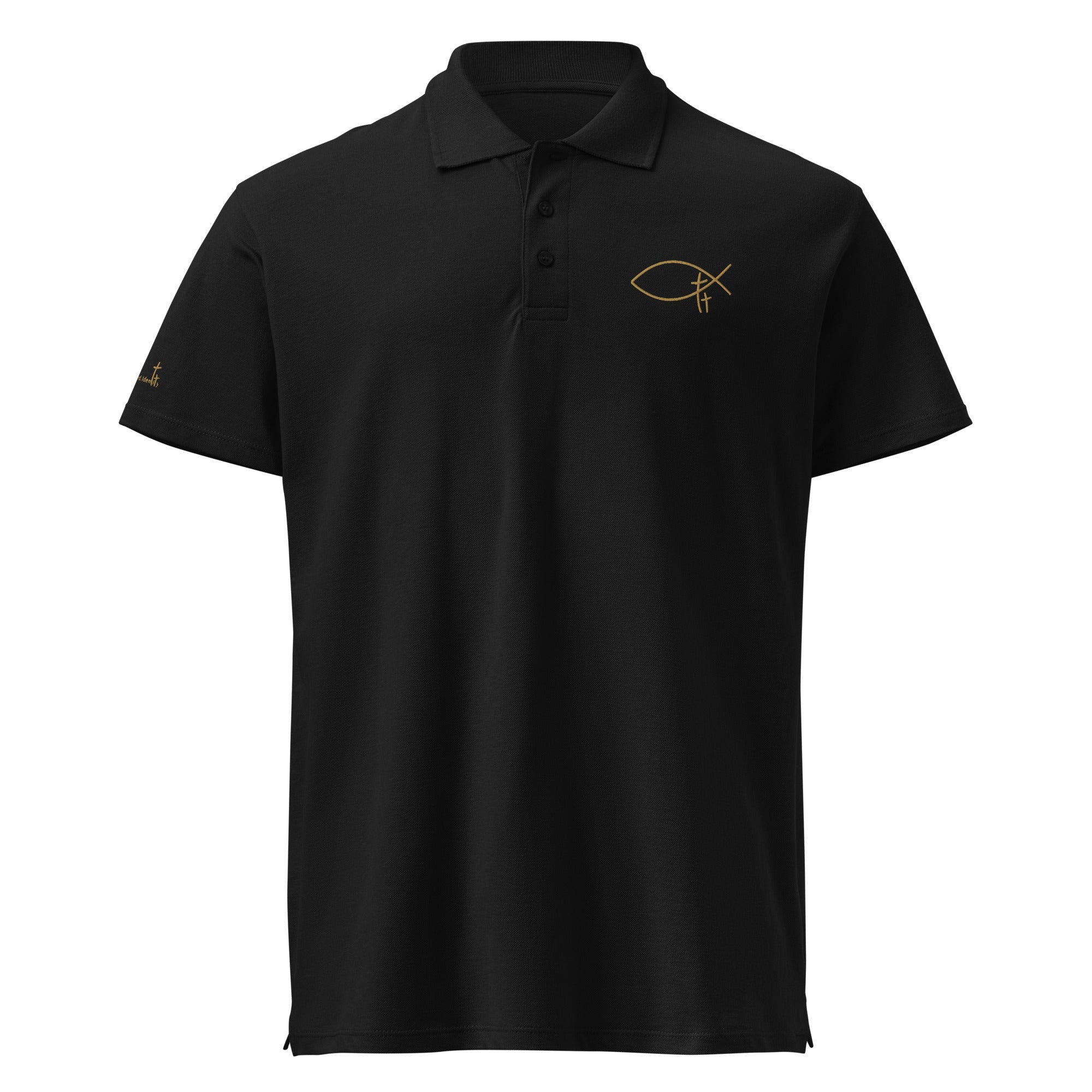 Detail der strukturierten Piqué Baumwolle des christlichen Polo Shirts